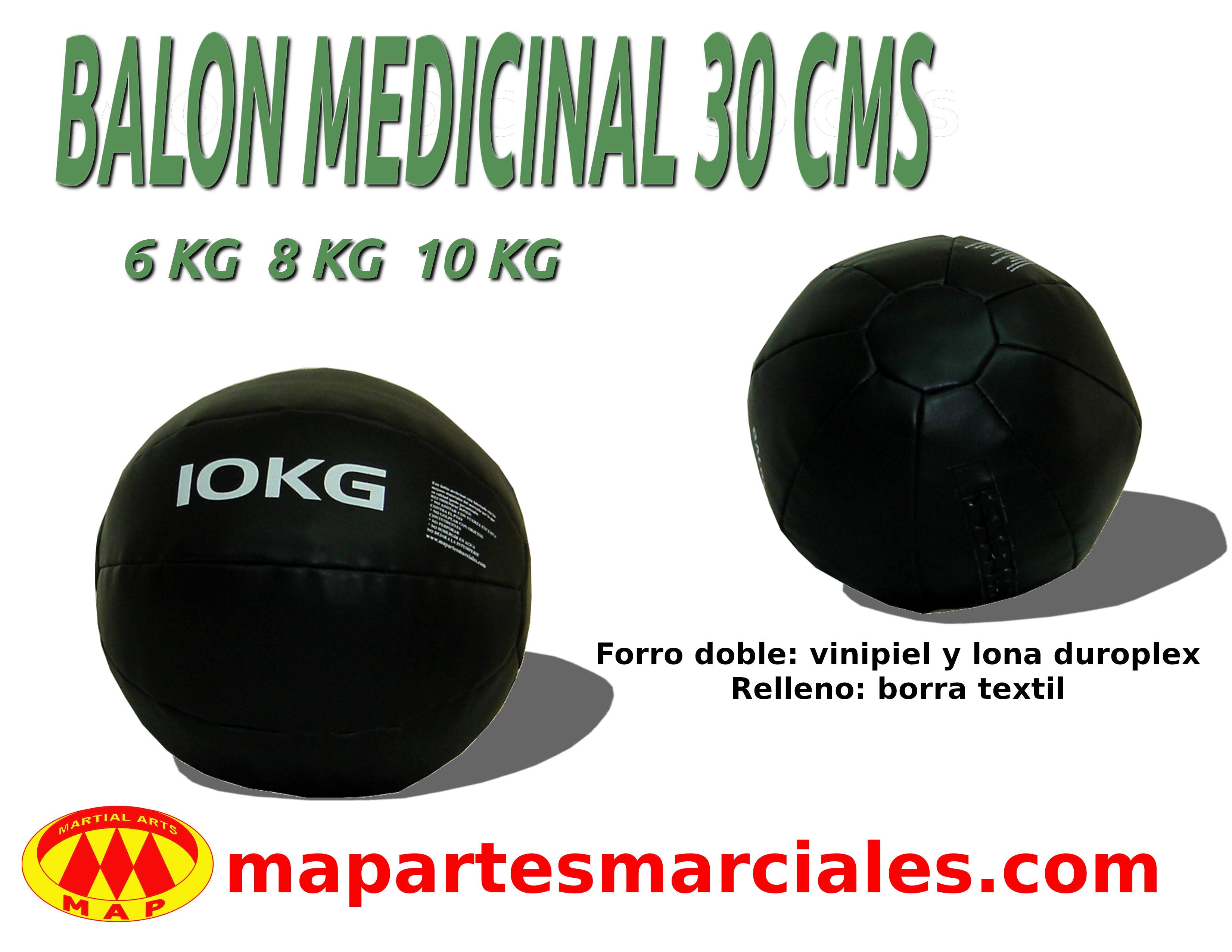 Balón medicinal 30 cms. 6,8 ó 10 kg